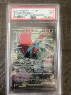 2023 POKEMON PAR EN-PARADOX RIFT SPECIAL ILLUSTRATION RARE ROARING MOON EX PSA 9 - Image 1