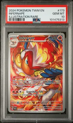 PSA 10 GEM MINT Infernape 173/167 Illustration Rare Pokemon Twilight Masquerade - Image 1