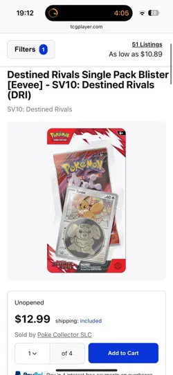Lot of 46 Pokemon TCG Destined Rivals Checklane Blister Pack Eevee Promo - Image 3
