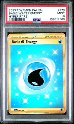 2023 POKEMON PAL EN-PALDEA EVOLVED HYPER RARE #279 BASIC WATER ENERGY PSA 9 - Image 1