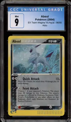 Pokemon Absol EX Team Magma Vs Team Aqua Holo Rare #96 CGC 9 Mint - Image 1