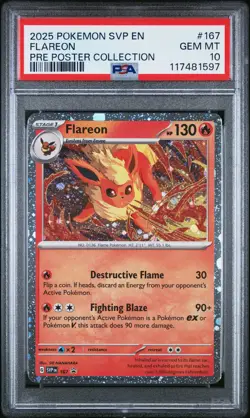 2025 POKEMON SVP EN-SV BLACK STAR PROMO #167 FLAREON PSA 10 - Image 1