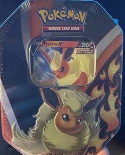 Pokemon TCG Eevee Evolutions Tin 2021 [ Flareon V Edition ] [Evolving Skies] - Image 1