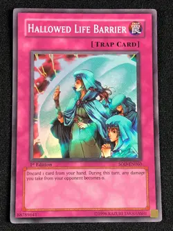 YUGIOH HALLOWED LIFE BARRIER SOD-EN060 1ST SUPER NM - Image 1