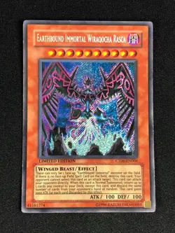 YUGIOH EARTHBOUNG IMMORTAL WIRAQOCHA RASCA CT06-EN004 SECRET HP/CREASES - Image 1