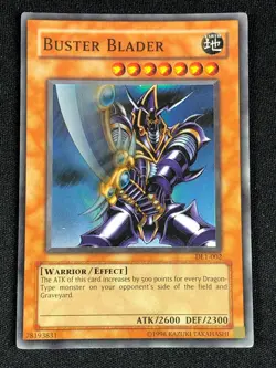 YUGIOH BUSTER BLADER DL1-002 SUPER PLAY/EDGE-WEAR - Image 1