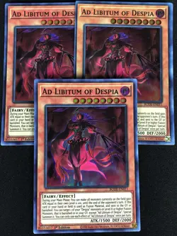 YUGIOH AD LIBITUM OF DESPIA BODE-EN011 1ST SUPER X3 (NM) - Image 1