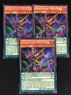 YUGIOH ABYSS ACTOR WILD HOPE DESO-EN022 1ST SECRET X3 - Image 1