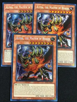 YUGIOH ALPHA THE MASTER OF BEASTS RA01-EN022 1ST SECRET X3 NM - Image 1