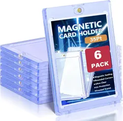Kitoyz 6 ct Magnetic Card Holder Case for Trading - 35pt 6P, Transparent - Image 1