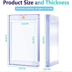 Kitoyz 6 ct Magnetic Card Holder Case for Trading - 35pt 6P, Transparent - Image 2