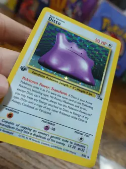 Ditto 1st Edition 3/62 Jungle Set Holographic Rare Pokemon Card VLP+ - Image 4