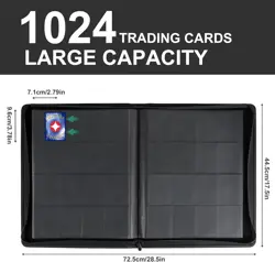 Premium Card Binder 16 Pocket, PU Cover Trading Card binder for 1000+ Cards, ... - Image 3