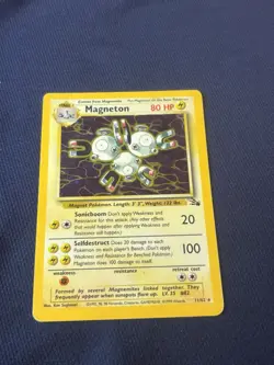 Magneton 11/62 Fossil Holo wotc Pokemon card played vintage - Image 1
