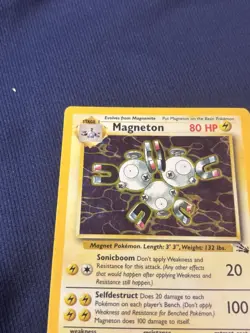 Magneton 11/62 Fossil Holo wotc Pokemon card played vintage - Image 3