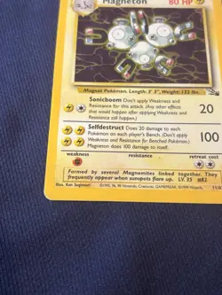 Magneton 11/62 Fossil Holo wotc Pokemon card played vintage - Image 4