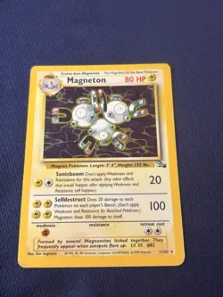 Magneton 11/62 Fossil Holo wotc Pokemon card played vintage - Image 5