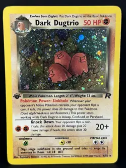 Dark Dugtrio 6/82 Holo Rare Team Rocket 1st Edition Pokemon Card Near Mint - Image 1