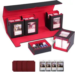 Card Deck Box for MTG with Commander Display, 5-In-1 Removable Card Case with Di - Image 1