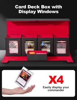 Card Deck Box for MTG with Commander Display, 5-In-1 Removable Card Case with Di - Image 5