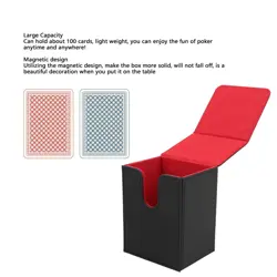 Card Deck Box PU Leather Multifunctional Portable Magnetic Closure Card Storage - Image 4