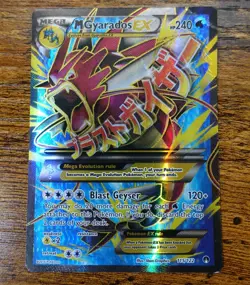Mega M Gyarados EX 115/122 Breakpoint Holo Full Art Pokemon Card Damaged Crease - Image 1