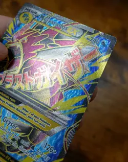 Mega M Gyarados EX 115/122 Breakpoint Holo Full Art Pokemon Card Damaged Crease - Image 3