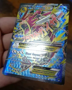 Mega M Gyarados EX 115/122 Breakpoint Holo Full Art Pokemon Card Damaged Crease - Image 4