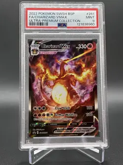 2022 POKEMON SWSH BLACK STAR PROMO #261 FULL ART/CHARIZARD VMAX PSA 9 - Image 1