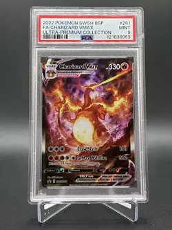 2022 POKEMON SWSH BLACK STAR PROMO #261 FULL ART/CHARIZARD VMAX PSA 9 - Image 1