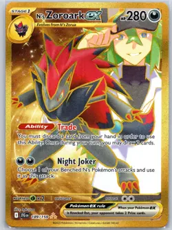 N's Zoroark ex 189/159 Near Mint Gold SV09: Journey Together Pokemon Shipnow - Image 1