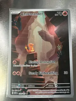 Pokemon TCG Charmander Scarlet Violet-151 Holo Illustration Rare Card 168/165 LP - Image 3