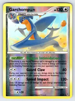 Garchomp 5/147 2009 Supreme Victors Pokemon Card TCG Reverse Holo Rare - Lp/Mp - Image 1