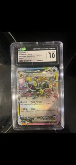 Pokemon TCG Umbreon EX 60/131 Double Rare Holo Card Prismatic Evolutions CGC 10 - Image 1