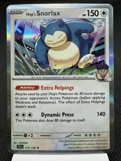 Hop’s Snorlax 117/159 - Holo Rare - Journey Together Pokemon Card MINT - Image 1