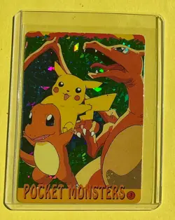 CHARIZARD PIKACHU CHARMANDER Japan Pokemon Vending Prism Sticker NM Foil Holo - Image 1