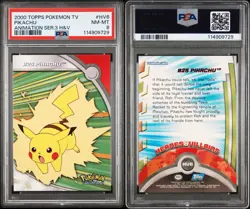 Topps 2000 Pokemon TV Animation Ed Series 3 Heroes Villains Pikachu HV6 PSA 8 - Image 1