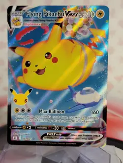 Pokemon TCG Flying Pikachu VMAX 007/025 Celebrations Full Art Ultra Rare Holo LP - Image 1