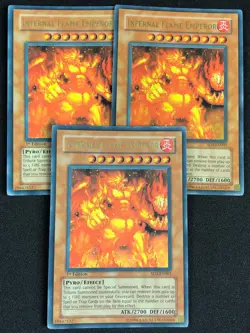 YUGIOH INFERNAL FLAME EMPEROR SD3-EN001 1ST ULTRA X3 LP - Image 1