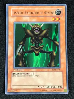 YUGIOH MAN EATING BUG LDB-P108 1ST SUPER NM PORTUGESE - Image 1