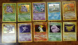 Misdreavus 11/64 1st Edition Lot of 10 Holo Rare Pokemon Cards Damaged/Altered - Image 1