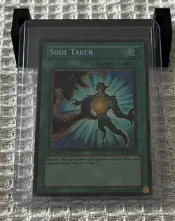 Soul Taker GLAS-EN092 Secret Rare Holo 1st Edition Gladiators Assault YuGiOh LP - Image 1
