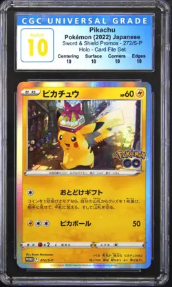 2022 POKEMON JPN PROMO POKEMON GO CARD FILE SET PIKACHU CGC 10 - Image 1