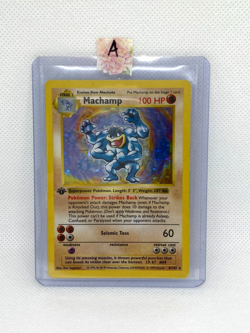 Machamp Base Set 8/102 First Edition Shadowless Holo Pokemon Trading Card - Image 2