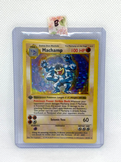 Machamp Base Set 8/102 First Edition Shadowless Holo Pokemon Trading Card - Image 4