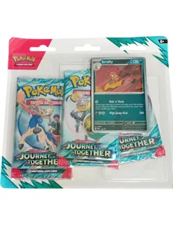 POKEMON TCG Journey Together Booster Pack Set Scrafty Foil Promo Card NOC TOG - Image 1
