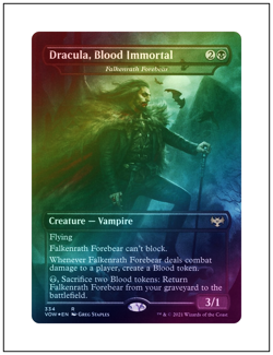 1x Dracula, Blood Immortal, Foil, Borderless Art, Magic MTG NM - Image 1