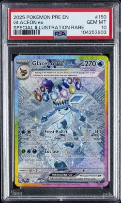 2025 POKEMON PRE EN-PRISMATIC EVOLUTIONS #150 GLACEON EX PSA 10 - Image 1