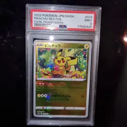 PSA 9 2022 POKEMON JAPANESE SWORD & SHIELD DARK PHANTASMA #014 PIKACHU-REV.FOIL - Image 1