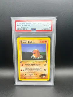 Pokemon TCG - Brocks Diglet- 1st Edition - 67 - Gym Challenge - PSA 10 - Image 1